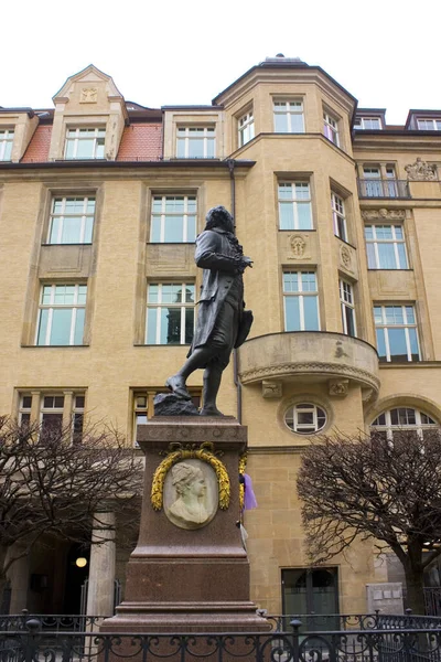 Denkmal Für Goethe Leipzig Deutschland — Stockfoto