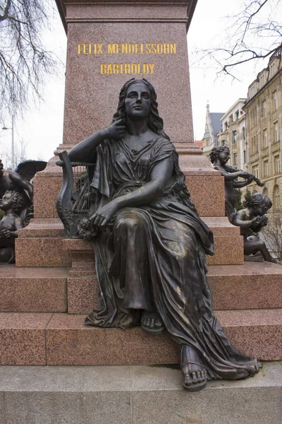 Denkmal Für Felix Mendelssohn Bartholdy Leipzig — Stockfoto