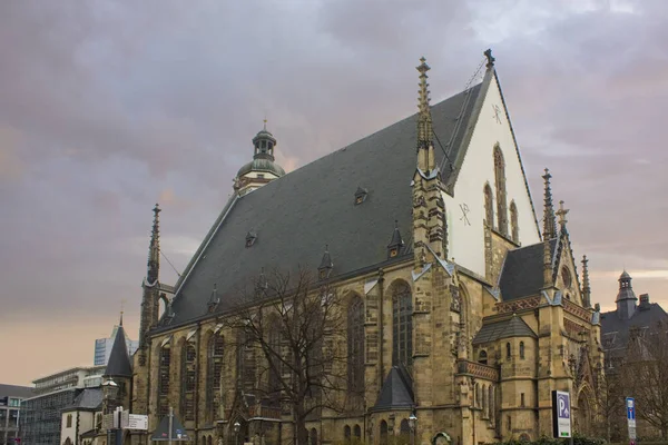 Leipzig Almanya Daki Thomas Kilisesi Veya Thomaskirche — Stok fotoğraf