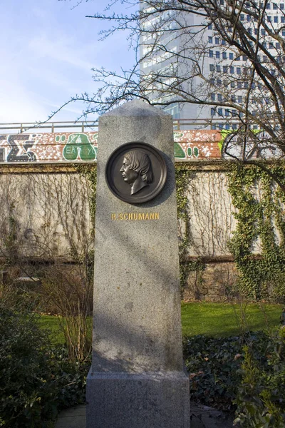 Leipzig Germania Marzo 2020 Monumento Robert Schumann Denkmal Lipsia — Foto Stock