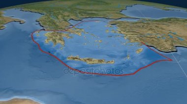 Ege Denizi tektonik plaka. Uydu görüntüleri