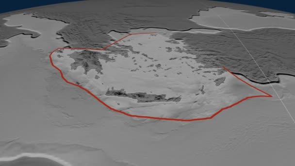 Egeiska havet tektoniska plattan. Höjd — Stockvideo