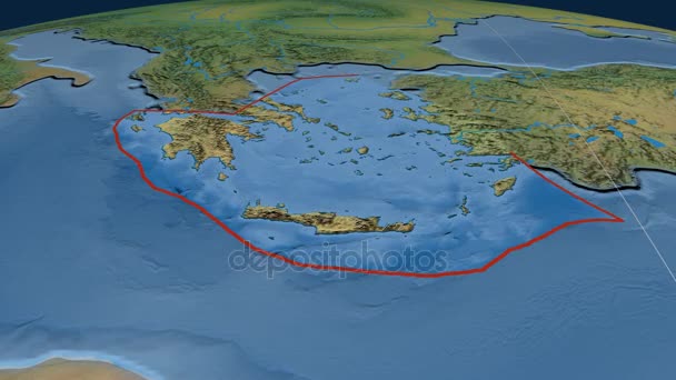 Aegean Sea tectonic plate. Natural Earth — Stock Video