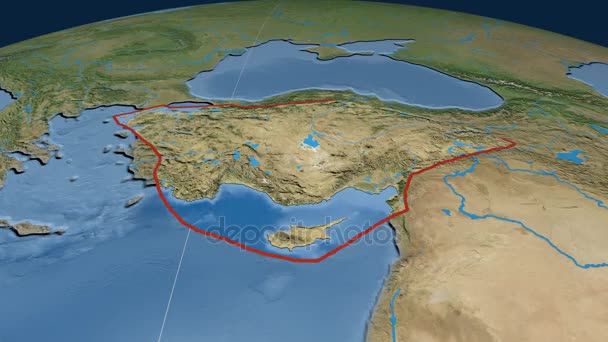 Płyty tektoniczne w Anatolii. Zdjęcia satelitarne — Wideo stockowe