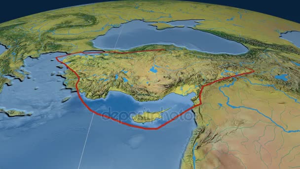 Placa tectónica da Anatólia. Topografia — Vídeo de Stock