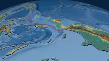 Kuşlar kafasına tektonik plaka. Kabartma