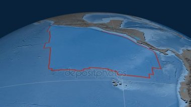 Cocos tektonik plaka. Yükselme ve bathymetry