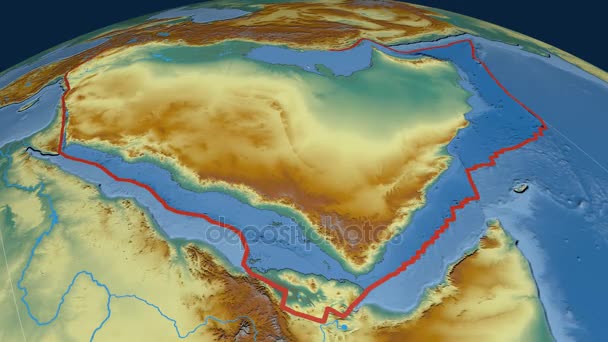 Arabia tektoniska plattan. Lättnad — Stockvideo