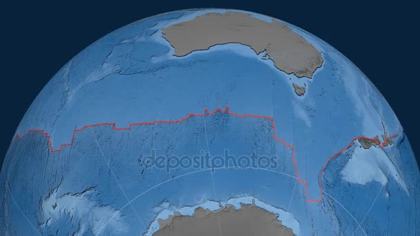 Avustralya tektonik plaka. Yükselme ve bathymetry — Stok video