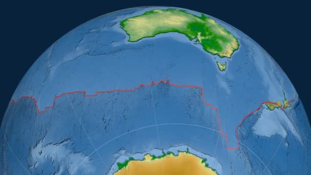 Australische tektonische Platte. physisch — Stockvideo