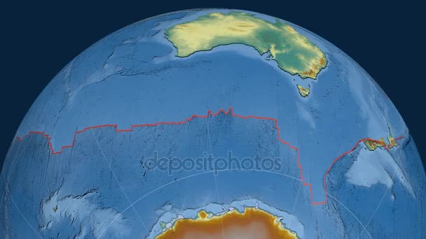 Avustralya tektonik plaka. Kabartma — Stok video