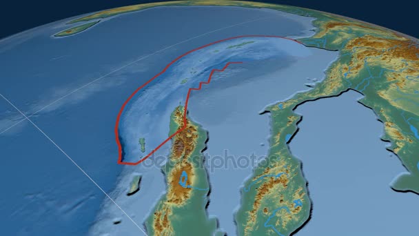 Birmânia placa tectónica. Alívio — Vídeo de Stock