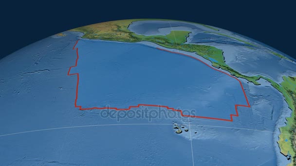 Cocos tektoniska plattan. Naturlig jord — Stockvideo