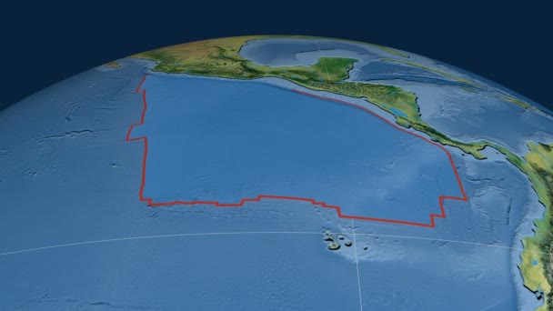 Placa tectónica de coco. Topografía — Vídeos de Stock