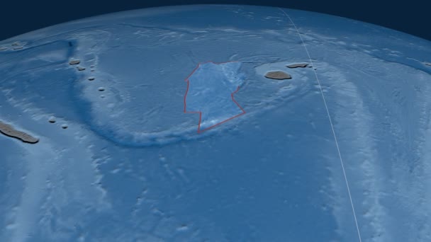Plaque tectonique du récif Conway. Élévation et bathymétrie — Video