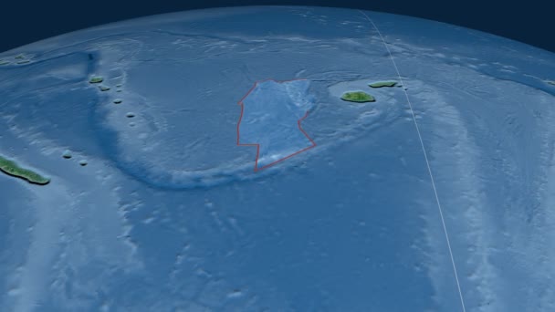 Placa tectónica de Conway Reef. Topografia — Vídeo de Stock