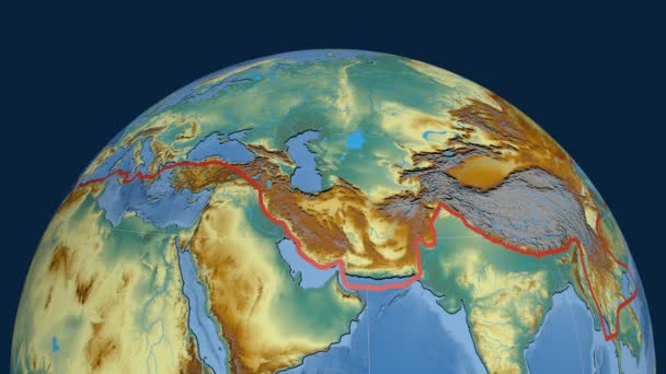 Caribische tektonische plaat. Topografie — Stockvideo