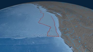 Juan De Fuca tektonik plaka. Yükselme ve bathymetry