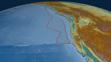 Juan De Fuca tektonik plaka. Kabartma