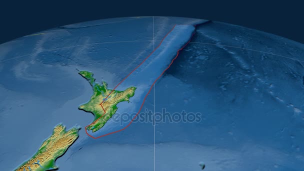 Piastra tettonica chermadec. Fisica — Video Stock