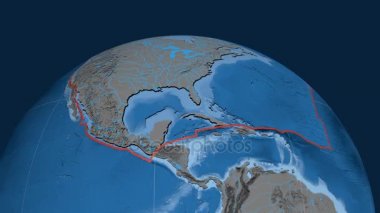 Kuzey Amerika tektonik plaka. Yükselme ve bathymetry