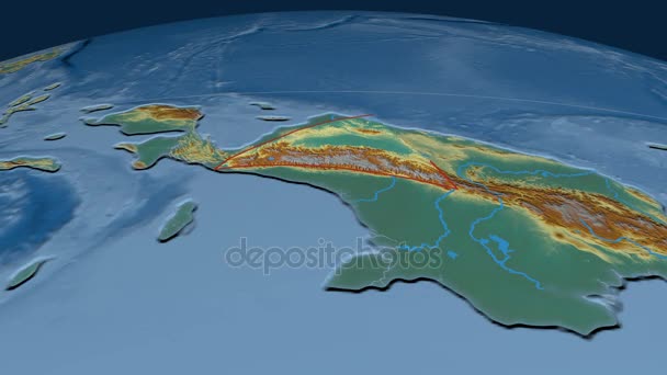 Caribbean tectonic plate. Topography — Stock Video