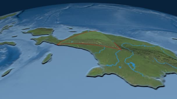 Maoke tektoniska plattan. Satellitbilder — Stockvideo