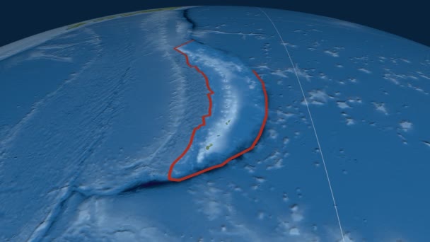 Mariana płyty tektonicznej. Zdjęcia satelitarne — Wideo stockowe