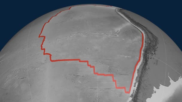 Nazca tektonická deska. Nadmořská výška — Stock video