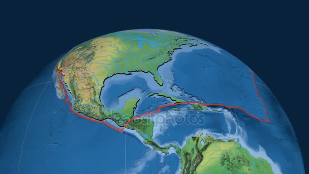 North America tectonic plate. Natural Earth — Stock Video