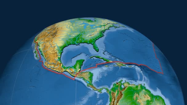 Severoamerické tektonické desky. Fyzické — Stock video