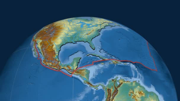 North America tectonic plate. Relief — Stock Video