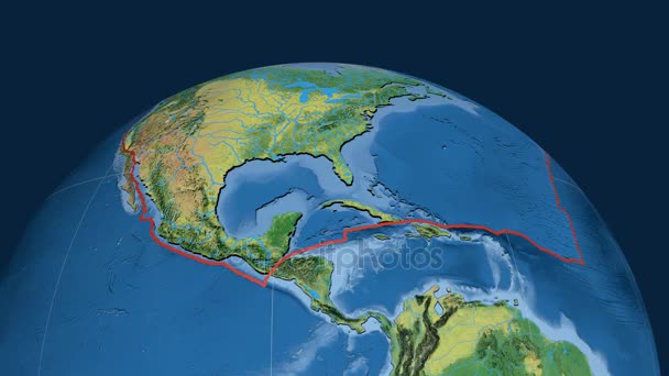 Nordamerika tektoniska plattan. Topografi — Stockvideo