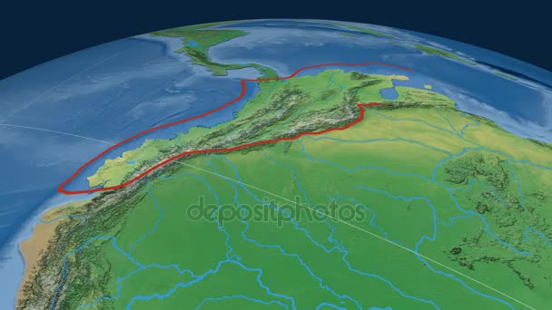 Noord Andes tektonische plaat. Natuurlijke aarde — Stockvideo