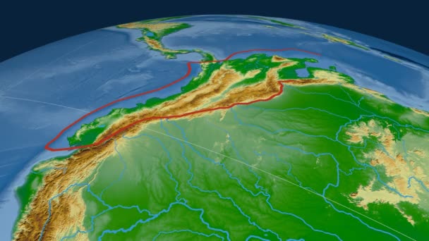 Placa tectónica de los Andes Norte. Física — Vídeo de stock