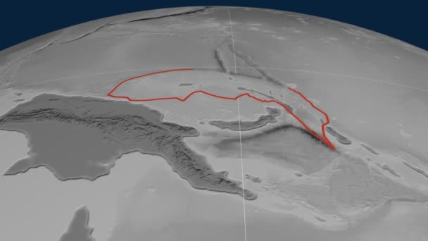 Kuzey Bismarck tektonik plaka. Yükseklik — Stok video