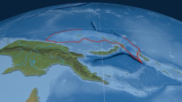 Placa tectónica North Bismarck. Imágenes satelitales — Vídeos de Stock