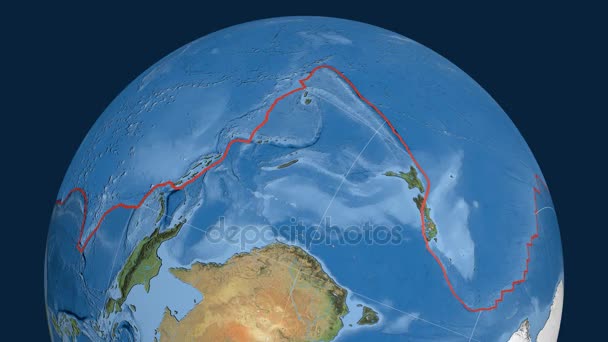 Pacifische tektonische plaat. Satellietbeelden — Stockvideo