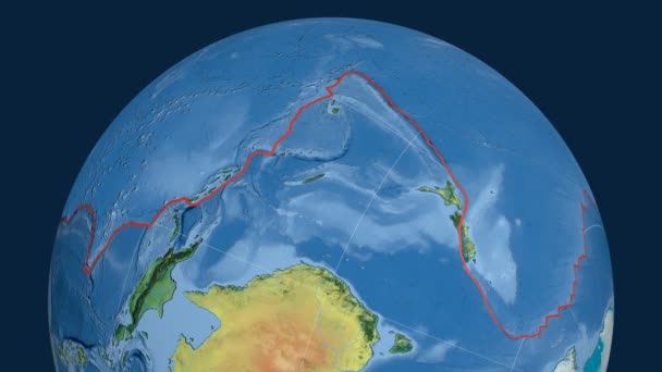 Płyty tektoniczne Pacyfiku. Topografia — Wideo stockowe