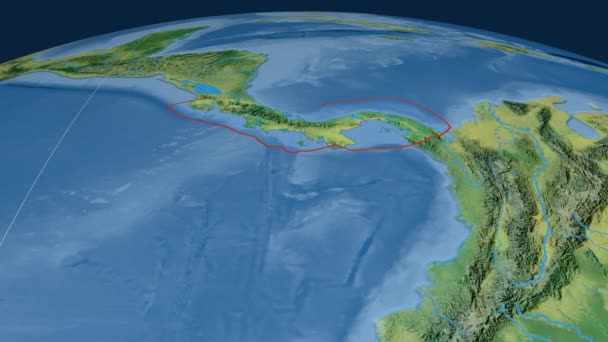 Panama tektonische plaat. Topografie — Stockvideo