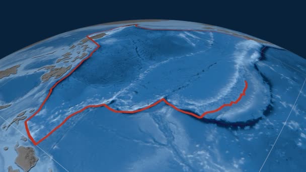 Lempeng tektonik Laut Filipina. Ketinggian dan pemandian — Stok Video