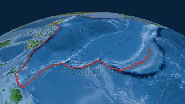 Placa tectónica del Mar de Filipinas. Topografía — Vídeo de stock