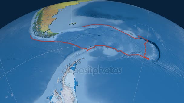 Plaque tectonique Scotia. Terre naturelle — Video