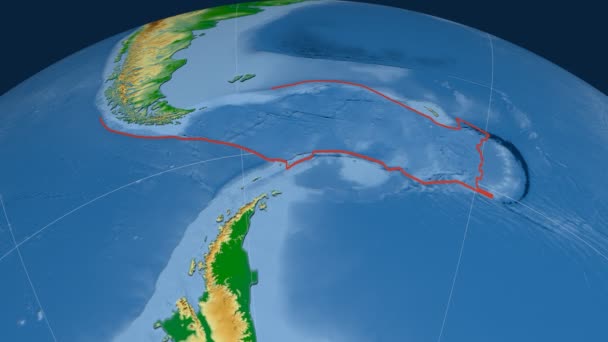 Scotia tectonic plate. Physical — Stock Video