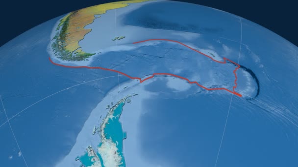 Placa tectónica Scotia. Topografia — Vídeo de Stock