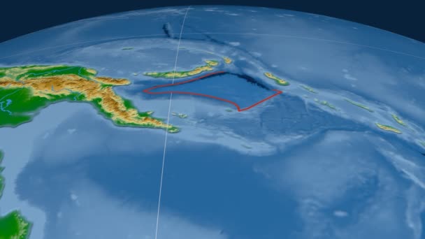 Solomon Sea tectonic plate. Physical — Stock Video