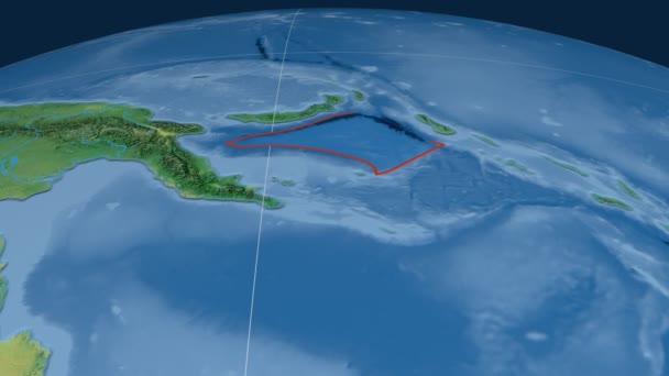 Solomon Sea tectonic plate. Topography — Stock Video