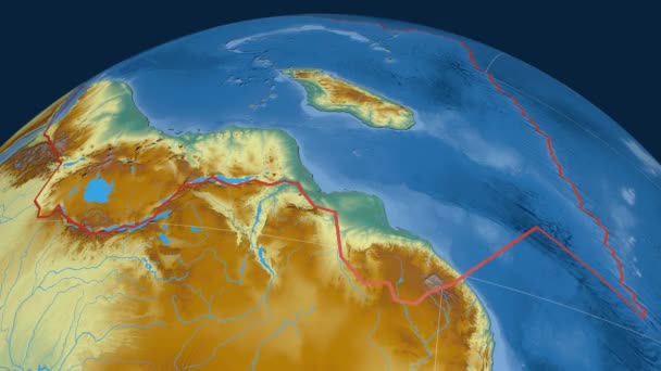 Somalia tectonic plate. Relief — Stock Video