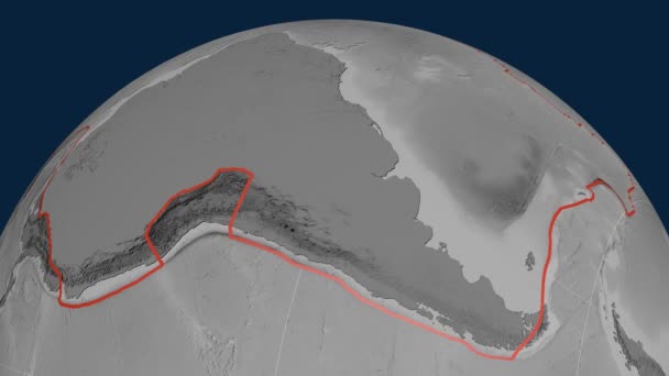 South America tectonic plate. Elevation — Stock Video