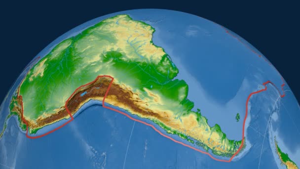 South America tectonic plate. Physical — Stock Video